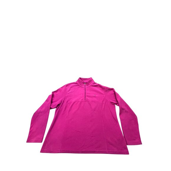 Tommy Hilfiger Womens XXL Pink Fleece Pullover Jacket Quarter-Zip 2007 Spandex - Picture 1 of 10